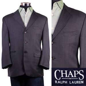 Men’s Chaps Ralph Lauren 3-Button Jacket Wool/Cashmere Coat Blazer 42S One Vent
